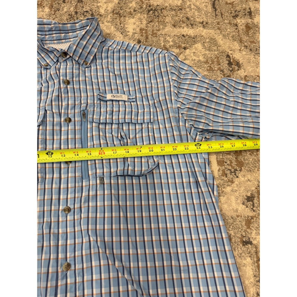 Gander Mountain Guide Series Mens XL Blue Plaid Fishing Shirt Long Sleeve Vented - Picture 6 of 10
